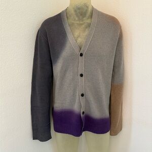 Dip dyed cashmere cardigan size L